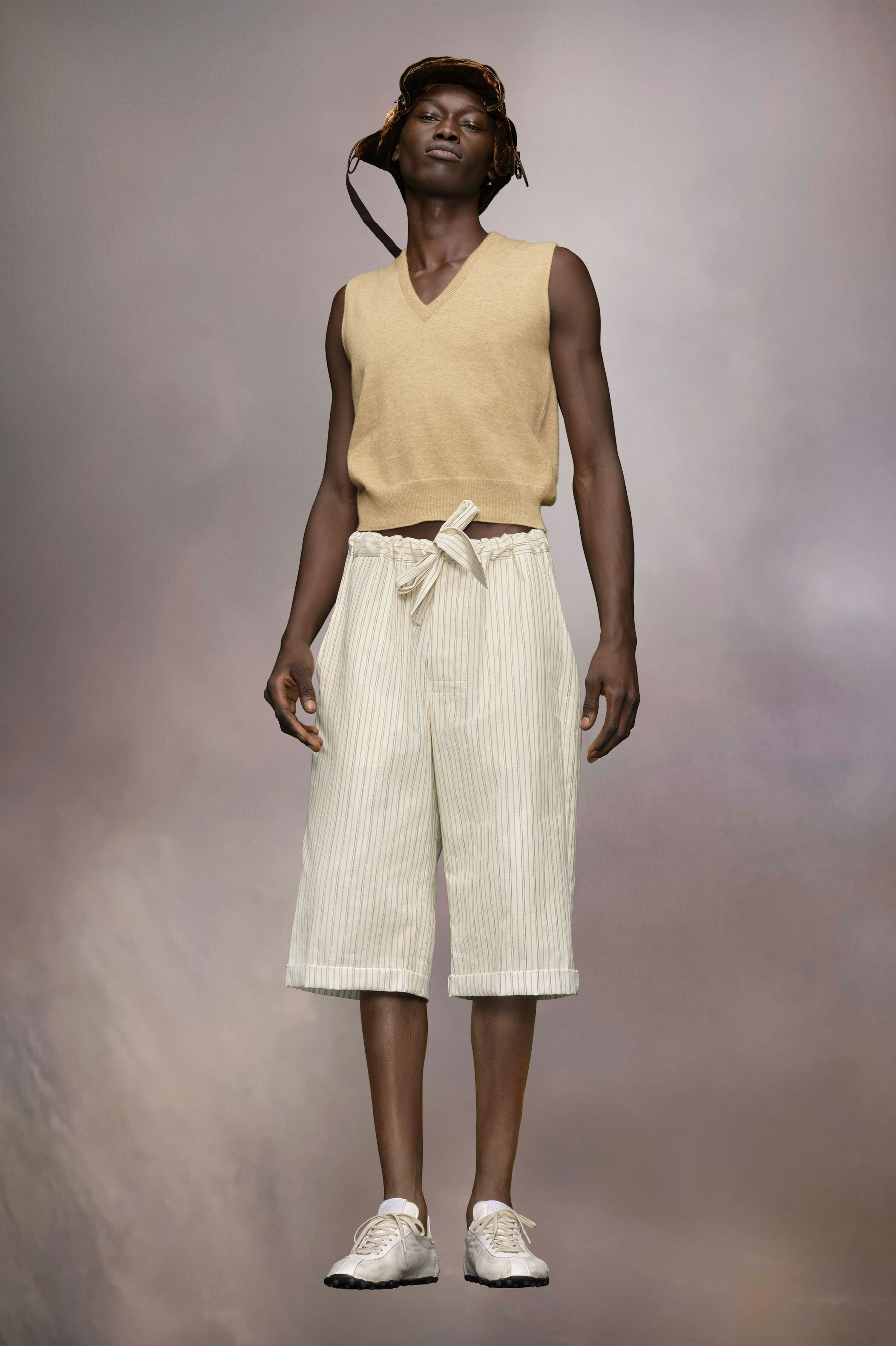 Short noué à rayures