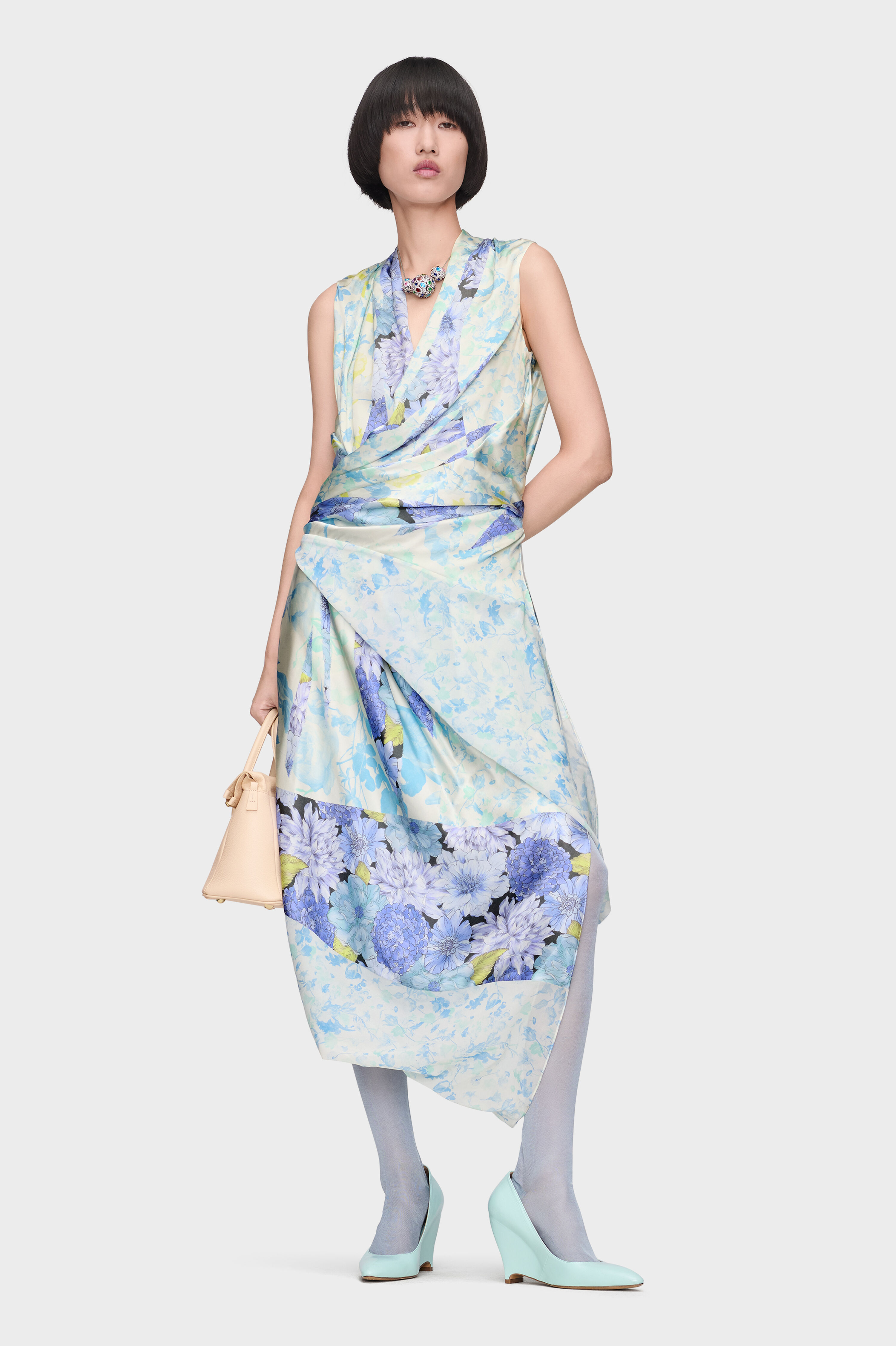 Floral Drape Wrap Dress