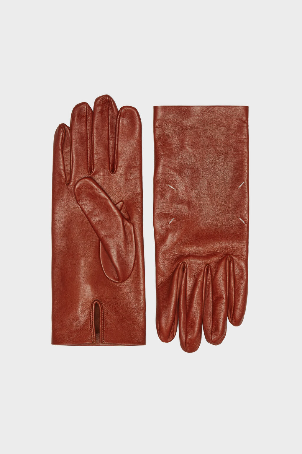 Men's Red Leather Gloves | Maison Margiela