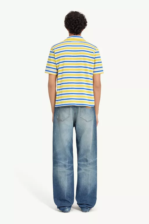 Striped Jersey Polo Shirt - Polos