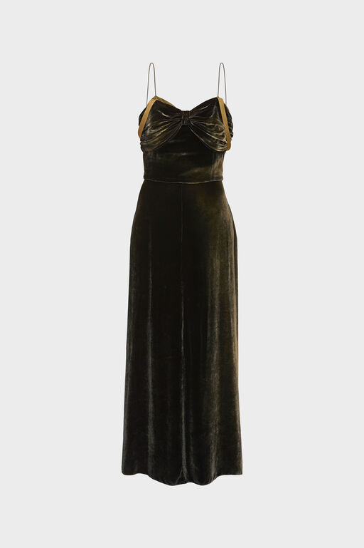 Silk Ruched Maxi Dress main image 0