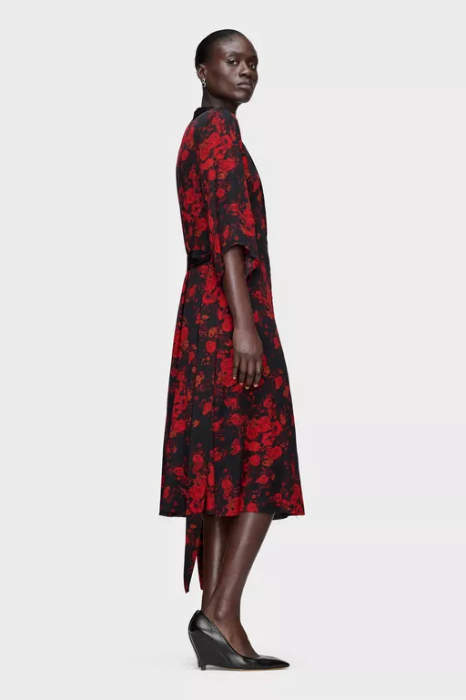 Printed Midi Shirt Dress - Midi Dress