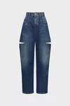 Washed indigo - Cut-out jeans