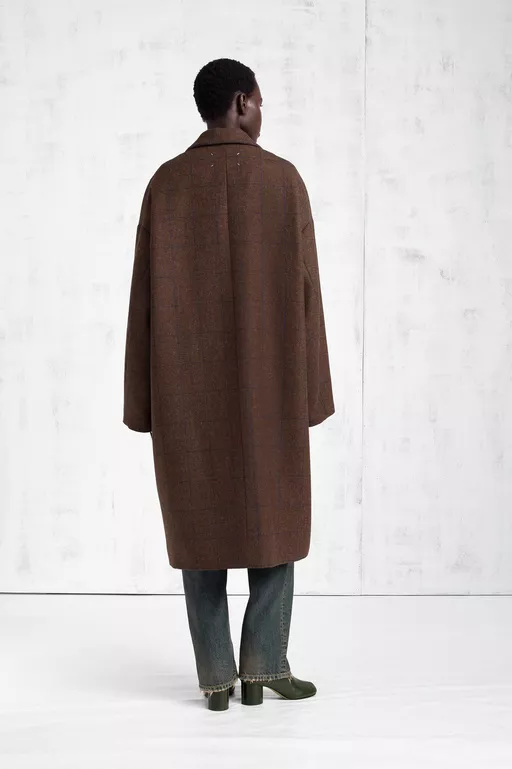 Checked Wool Overcoat - Coats