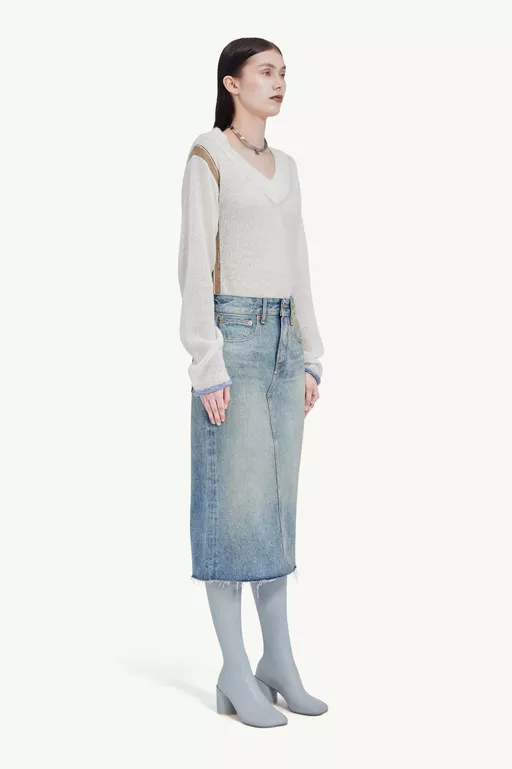 Gonna midi in denim - Gonne