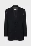 Black - Wool single-breasted blazer