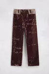 Adobe Brown - Flocked Denim Trousers