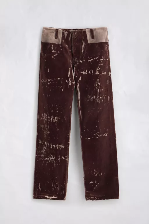 Flocked Denim Trousers