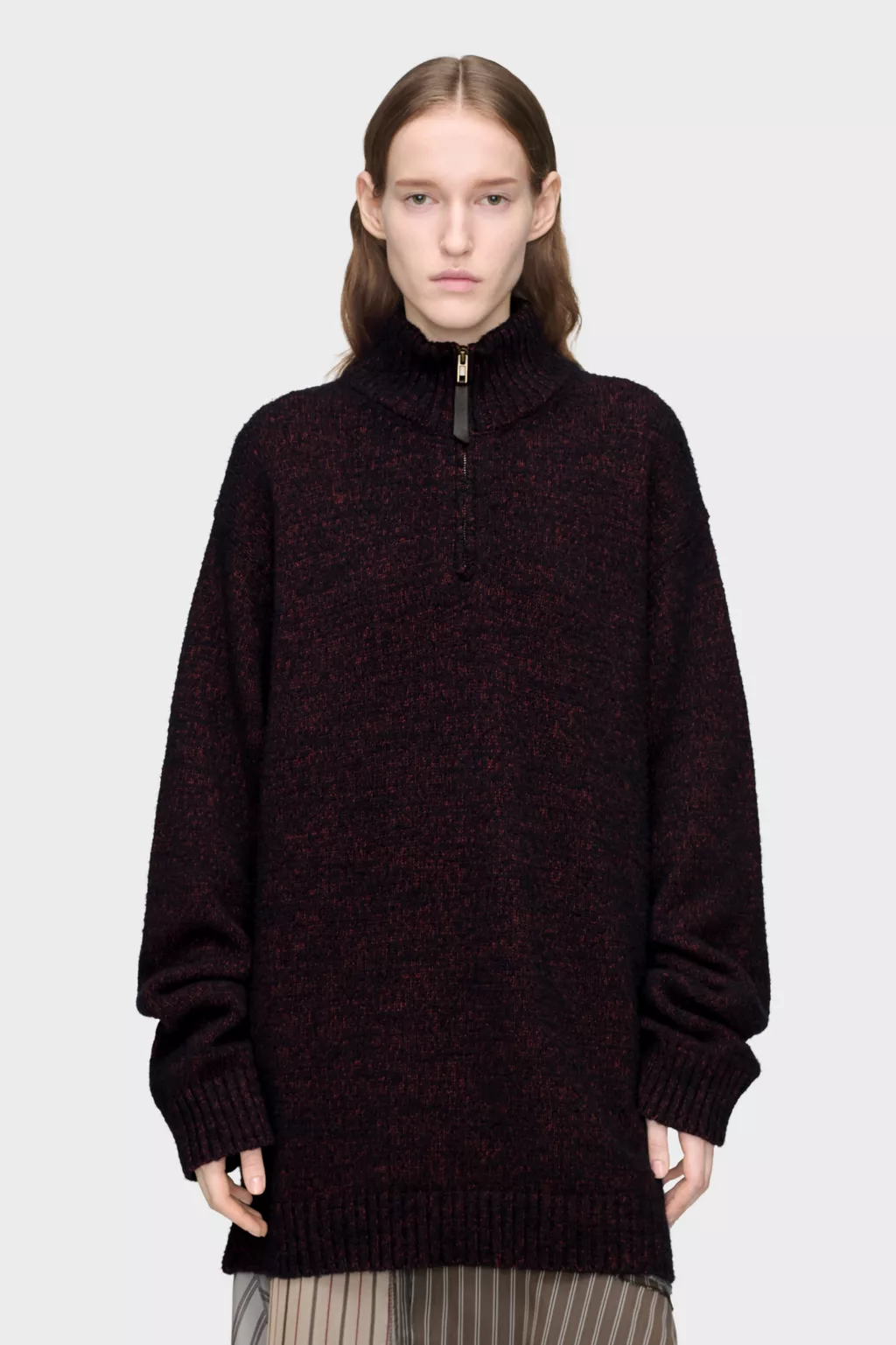 Bordeaux Half-Zip Knit Sweater | Maison Margiela Official Bordeaux Half-Zip Knit Sweater | Maison Margiela Official