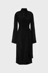 Black - Draped Shirt Dress