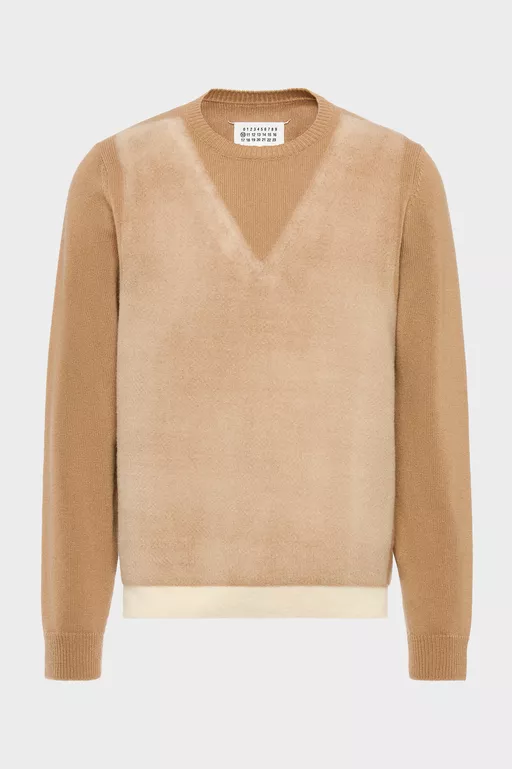 Fused Knit Wool Crewneck Sweater - Crewneck