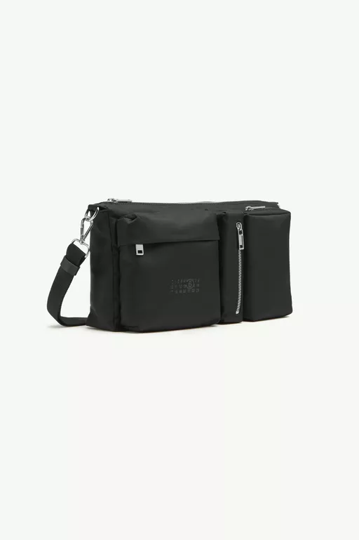 Three-Pocket Nylon Crossbody Messenger Bag - Cross body bag