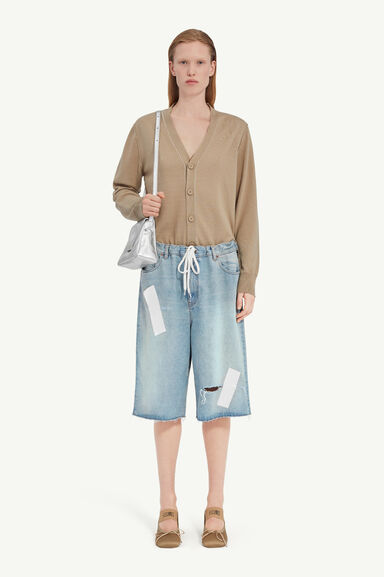 Taped denim shorts - Shorts - Image 1