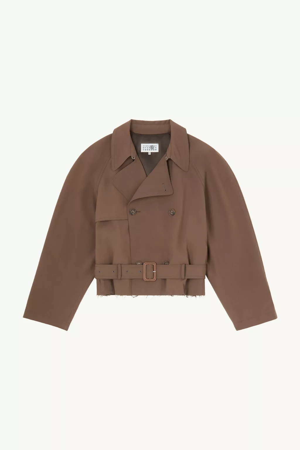 Brown Belted wool blend jacket | MM6 Official