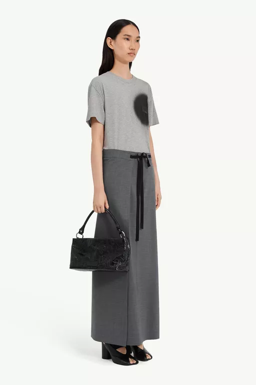 Wool-blend wrap skirt - Long skirts