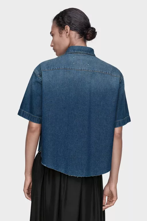 Cropped Denim Shirt - Shirts