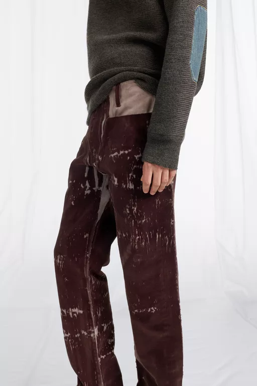Flocked Denim Trousers - Denim