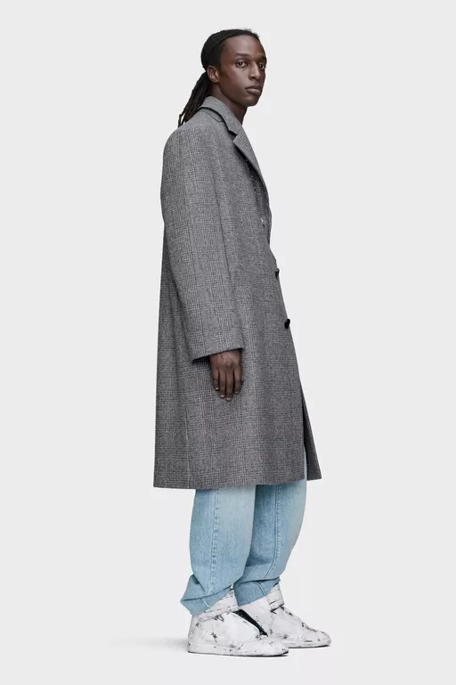 Folded Collar Wool Overcoat - Coats