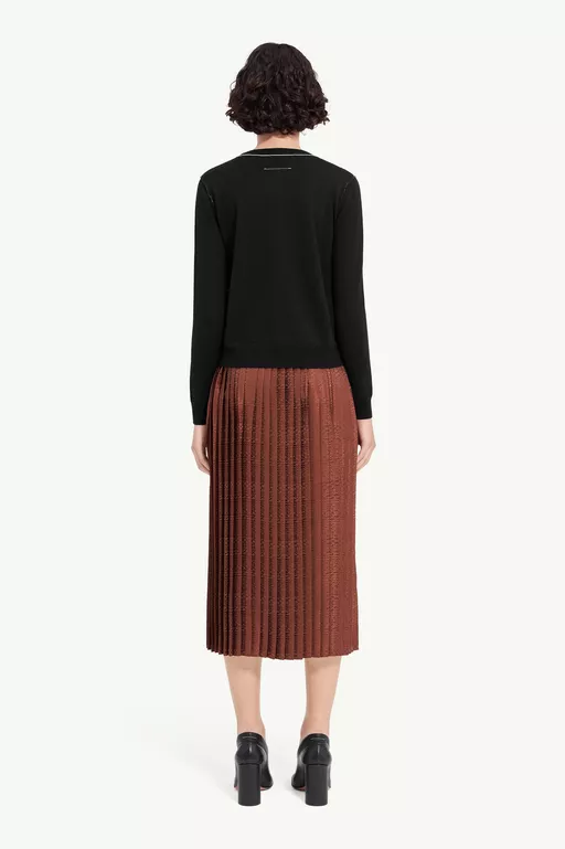 Contrast-trimmed wool blend knit jumper - Knitwear