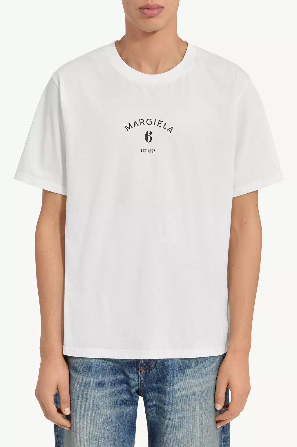 White Mannequin Print Jersey T-Shirt | MM6 Official