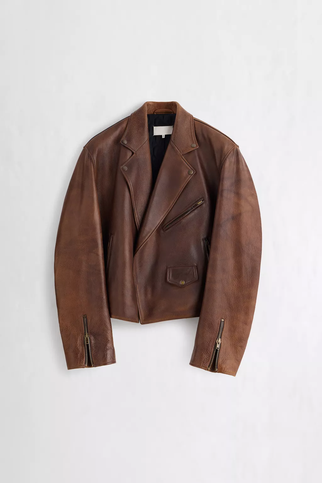 Cognac Biker Leather Jacket | Maison Margiela Official