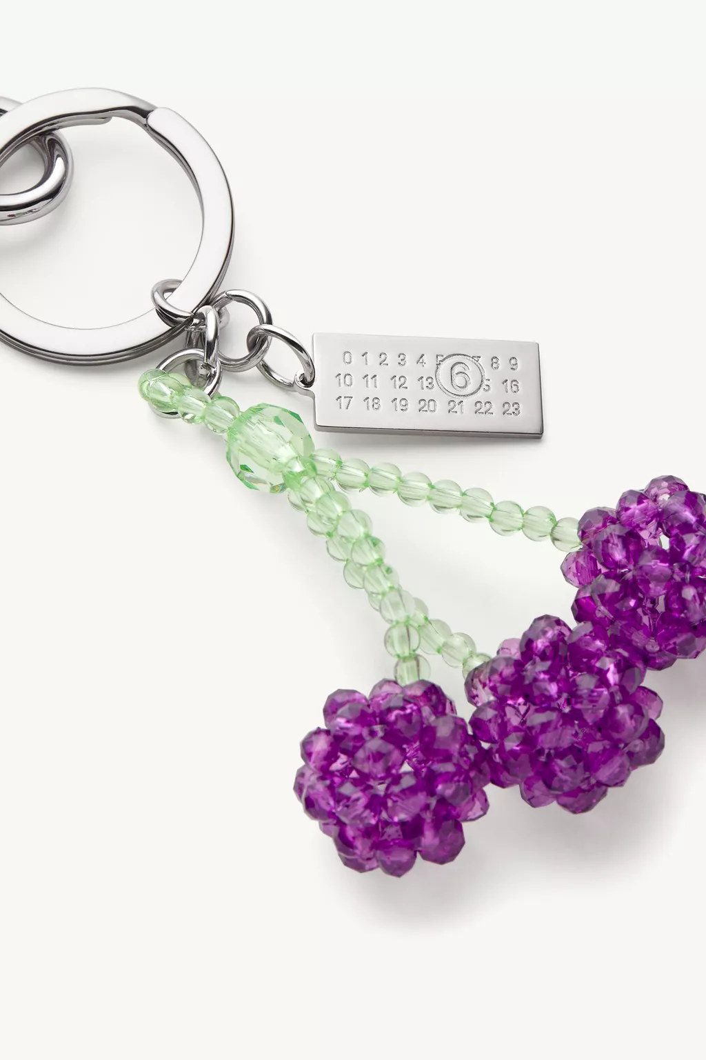 Purple Cherry Beaded Numeric Keyring | MM6 Official