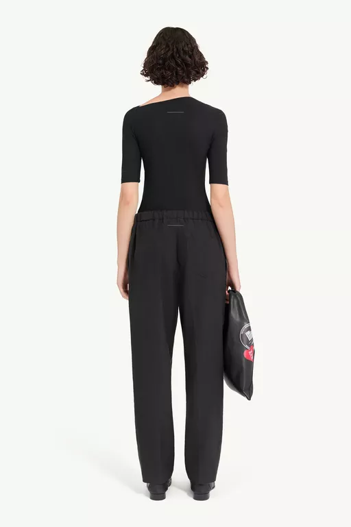 Drawstring wool shirting trousers - Pants
