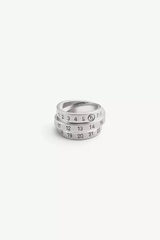 Triple Logo Numeric Signature Ring