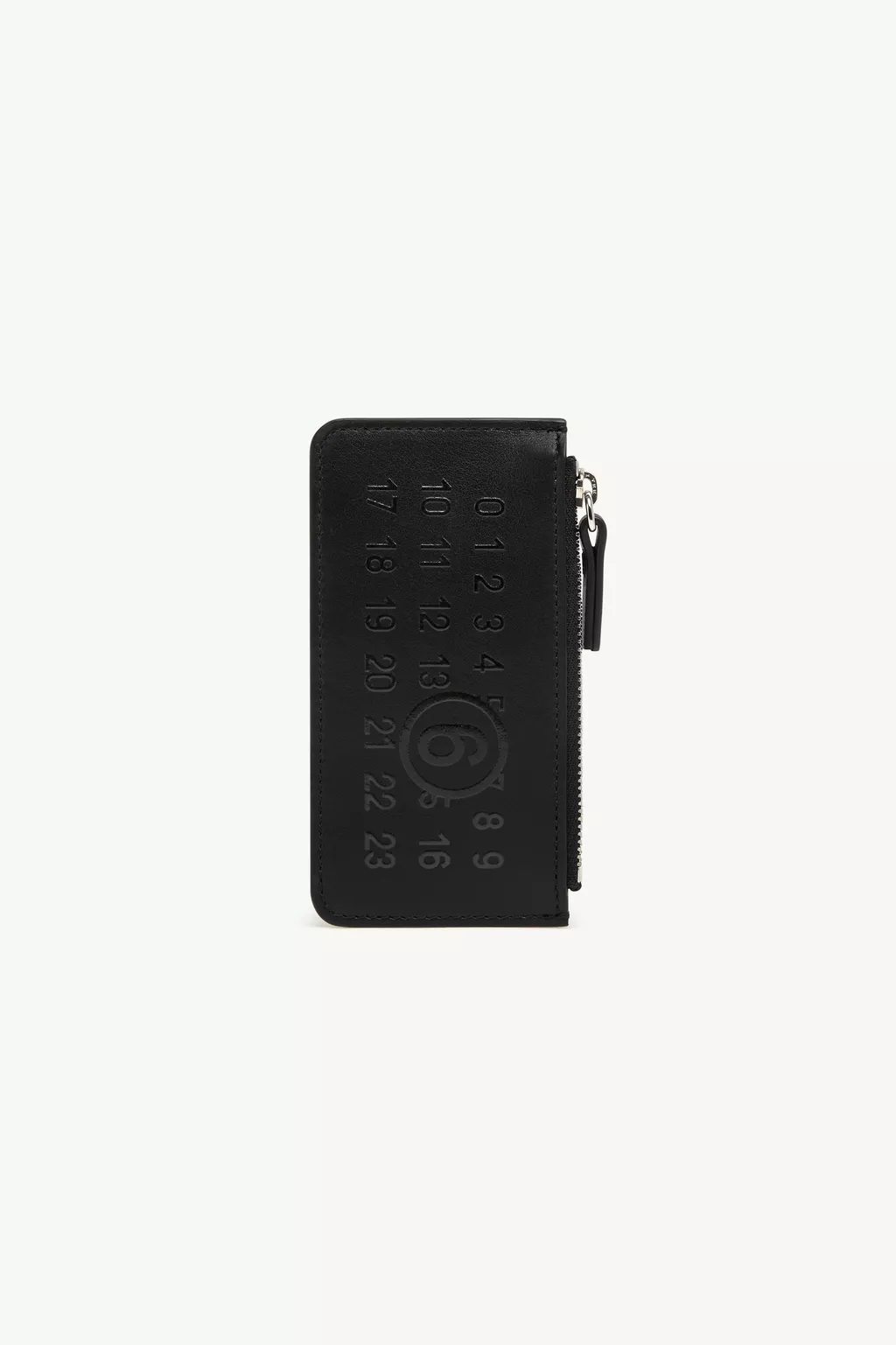 Black Numeric logo zip card holder | MM6 Official Black Numeric logo zip card holder | MM6 Official