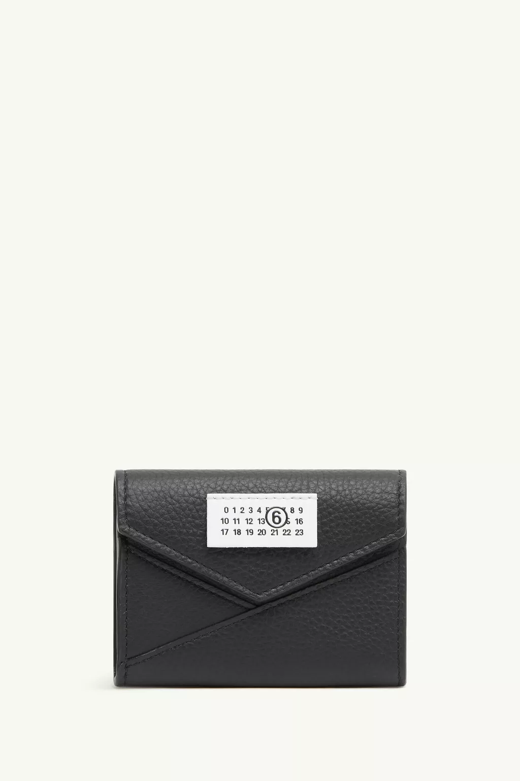 Black Japanese 6 flap wallet | MM6 Official