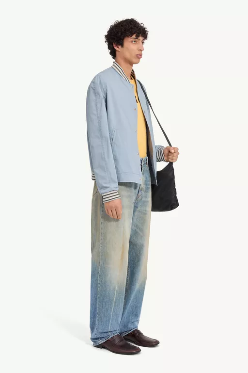 Washed Cotton Varsity Jacket - Jackets