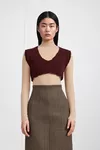 Bordeaux - Lived-In Raw-Edge Knit Vest