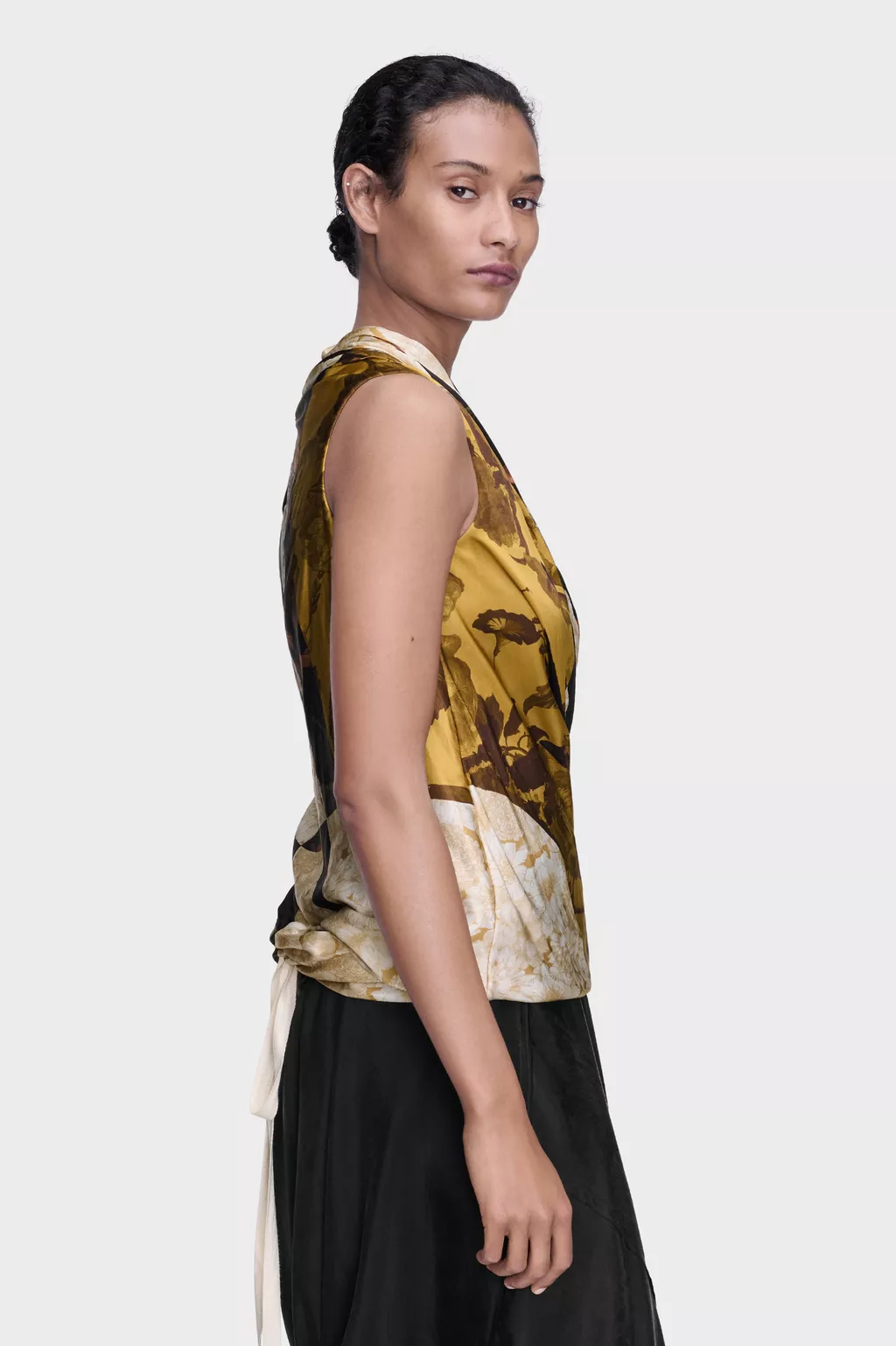 Ivory Draped Silk Top | Maison Margiela Official