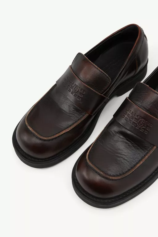 Biker loafers in brushed leather - Moccasins