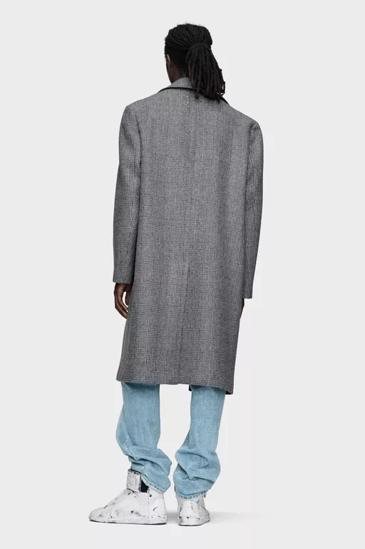 Folded Collar Wool Overcoat - Coats