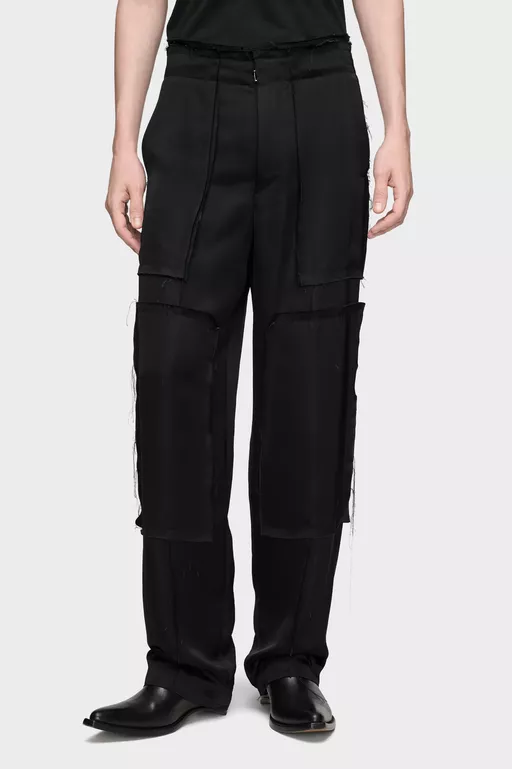 Patchwork Satin Trousers - Pants
