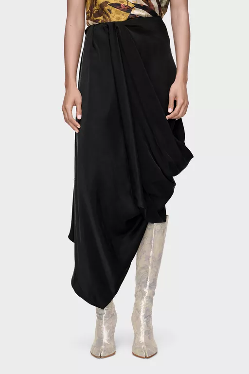 Draped Midi Skirt - Midi Skirts