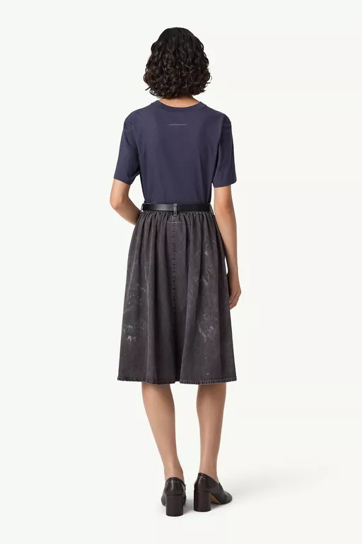 Gathered denim skirt - Midi Skirts