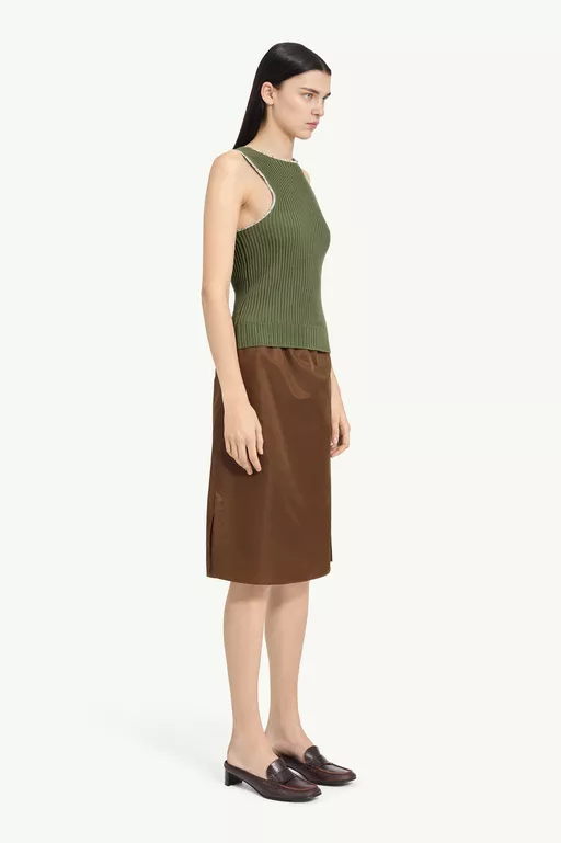 Ribbed Knit Sleeveless Top - Tops