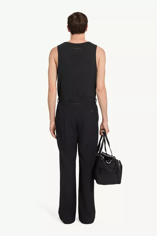 Zerknitterte Hose aus Wollmischgewebe - Hosen