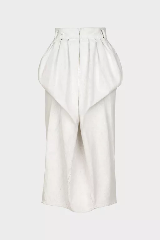 Denim Gathered Skirt - Skirts