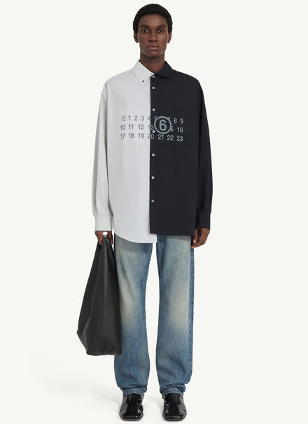 Two-tone cotton poplin shirt