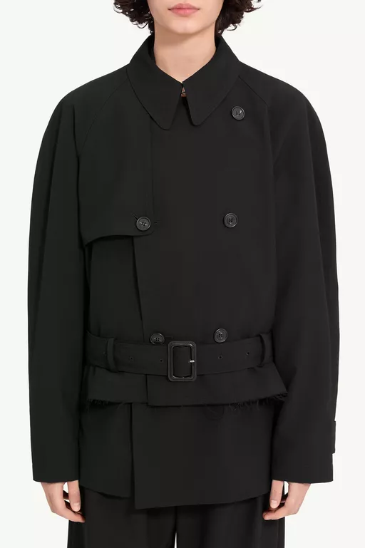 Belted wool blend jacket - Jackets