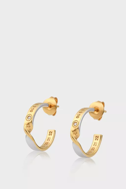Numerical diamond hoop earrings - Earrings