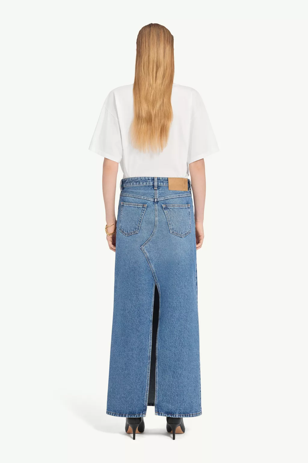 Blue Denim maxi skirt | MM6 Official