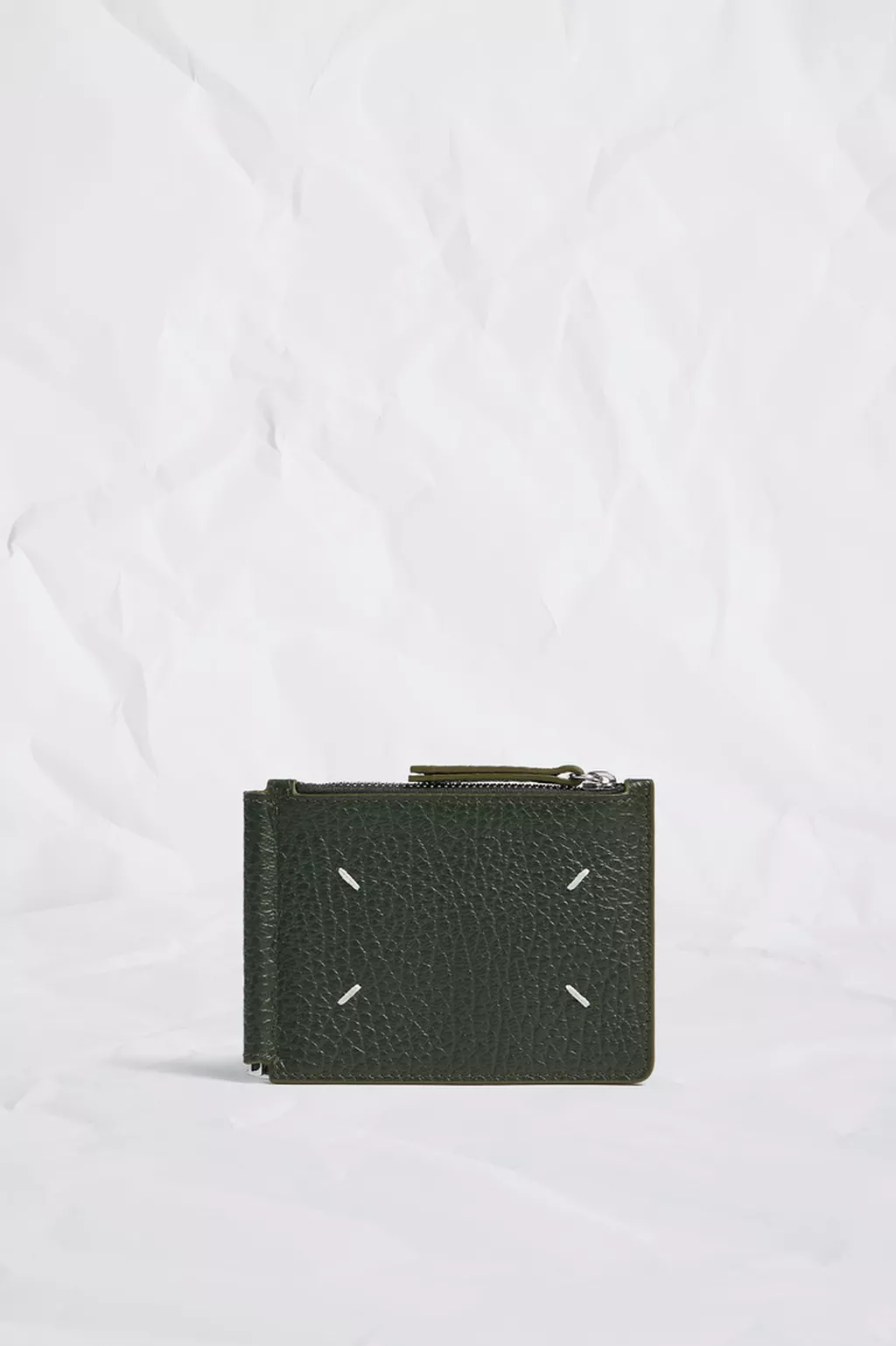 美品】定価6万 Maison Margiela 二つ折り財布 グリーン MM6 メゾン