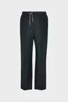 Dark Blue - Cotton Drawstring Trousers