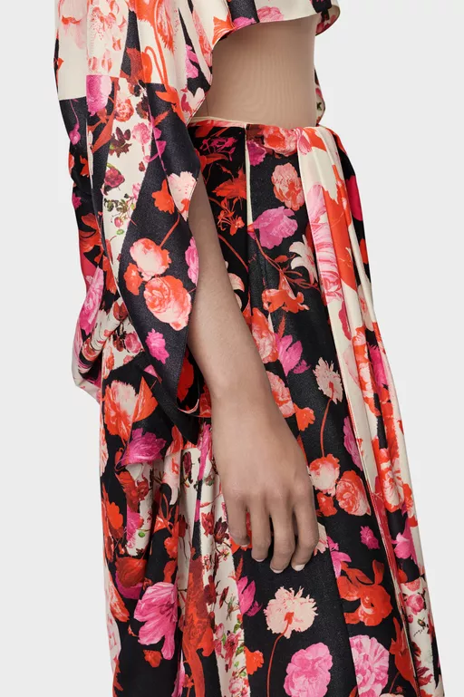 Floral Draped Dress - Maxi Dress