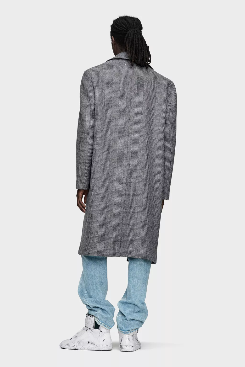 Grey Folded Collar Wool Overcoat | Maison Margiela Official