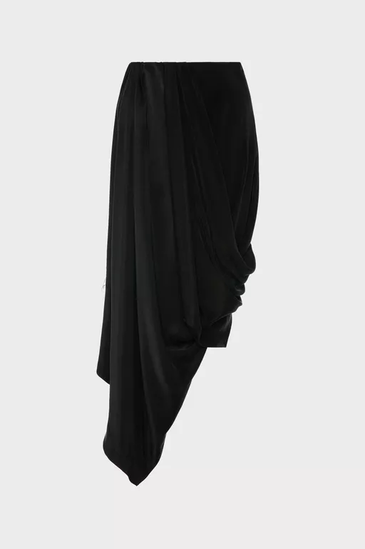 Draped Midi Skirt - Midi Skirts